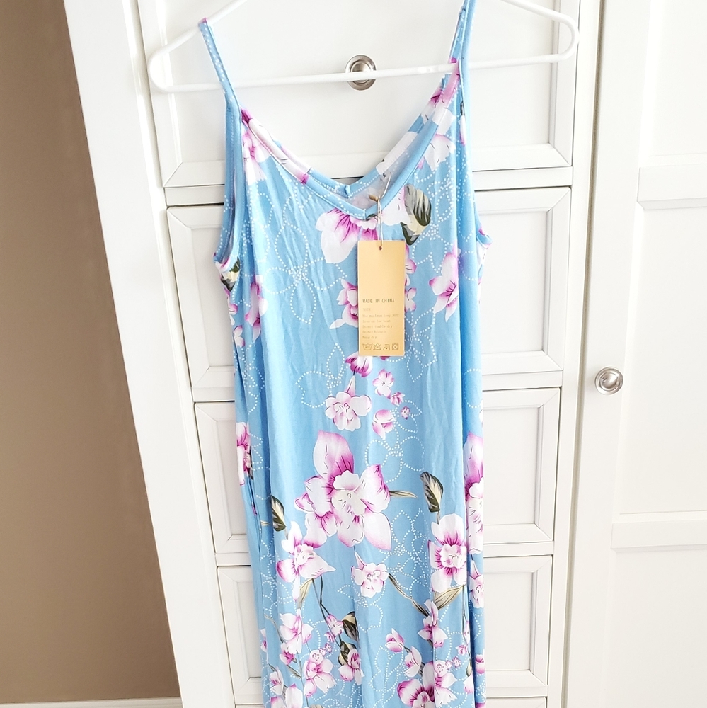 Amazon blue floral maxi dress